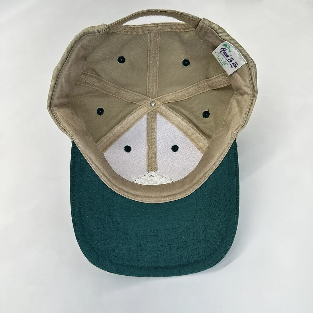 Head to Toe Raxil Wheat Hat Beige Green Hook Loop Strapback Embroidered Farming